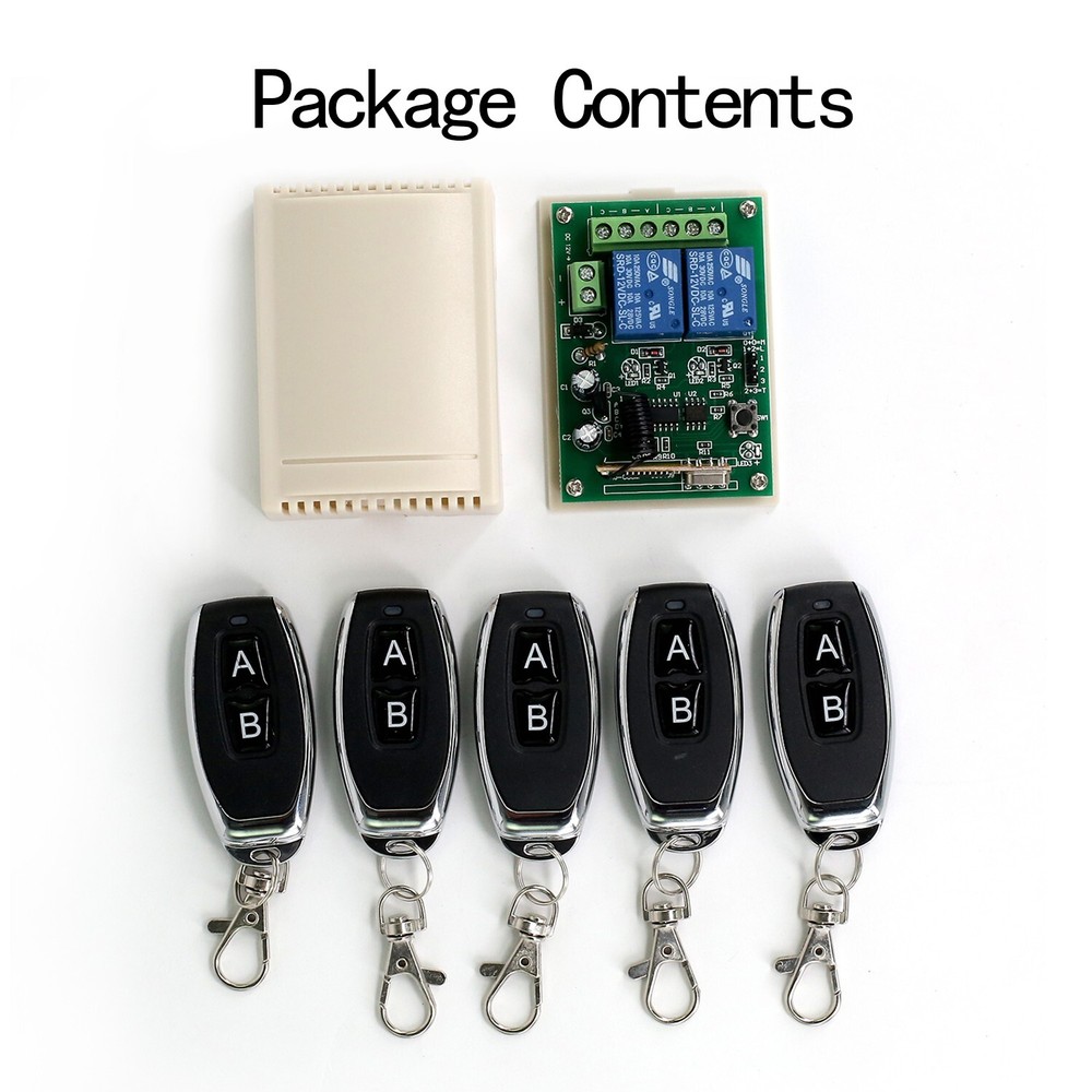 2 Channel Garage Door Remote Control Switch Relay Wireless Transmitter+Receiver