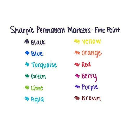 Sharpie 30075PP Permanent Markers, Fine Point, Assorted Colors, 12 Count