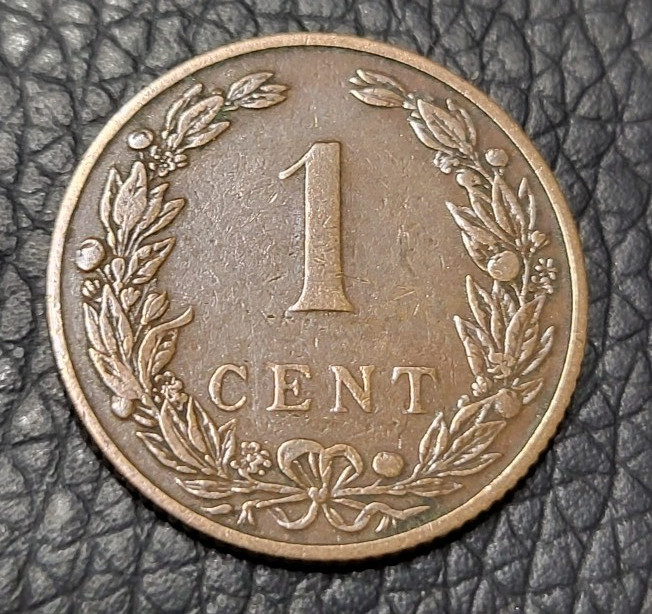 1907 Netherlands 1 Cent Coin