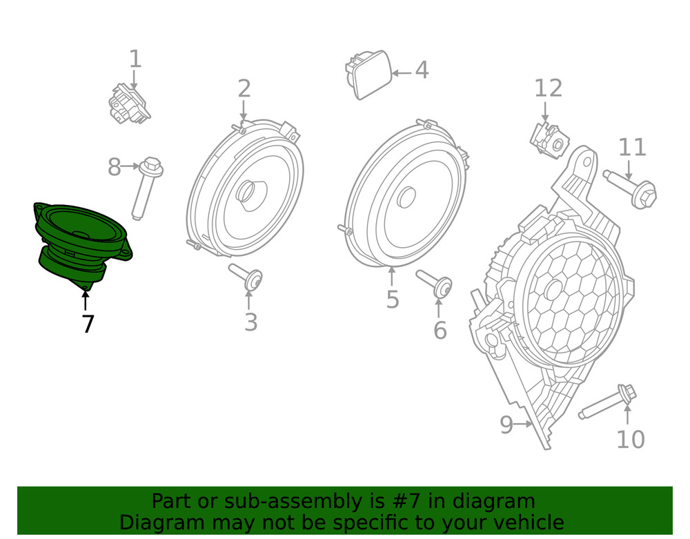 Genuine Ford Inst Panel Speaker JX7Z18808B