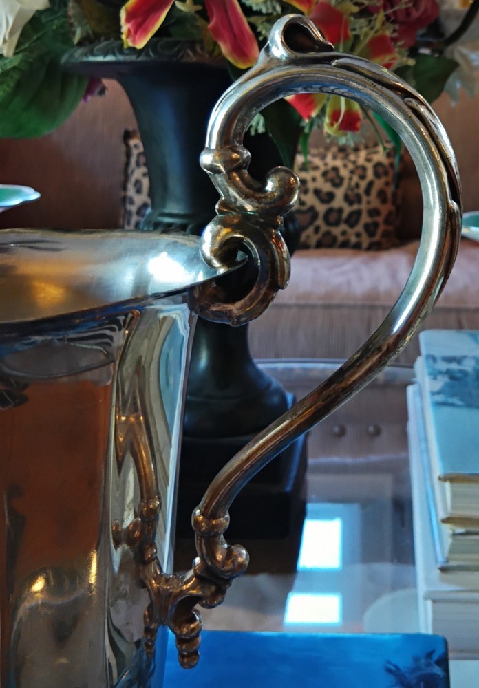 VINTAGE SILVERPLATE FOOTED WATER PITCHER