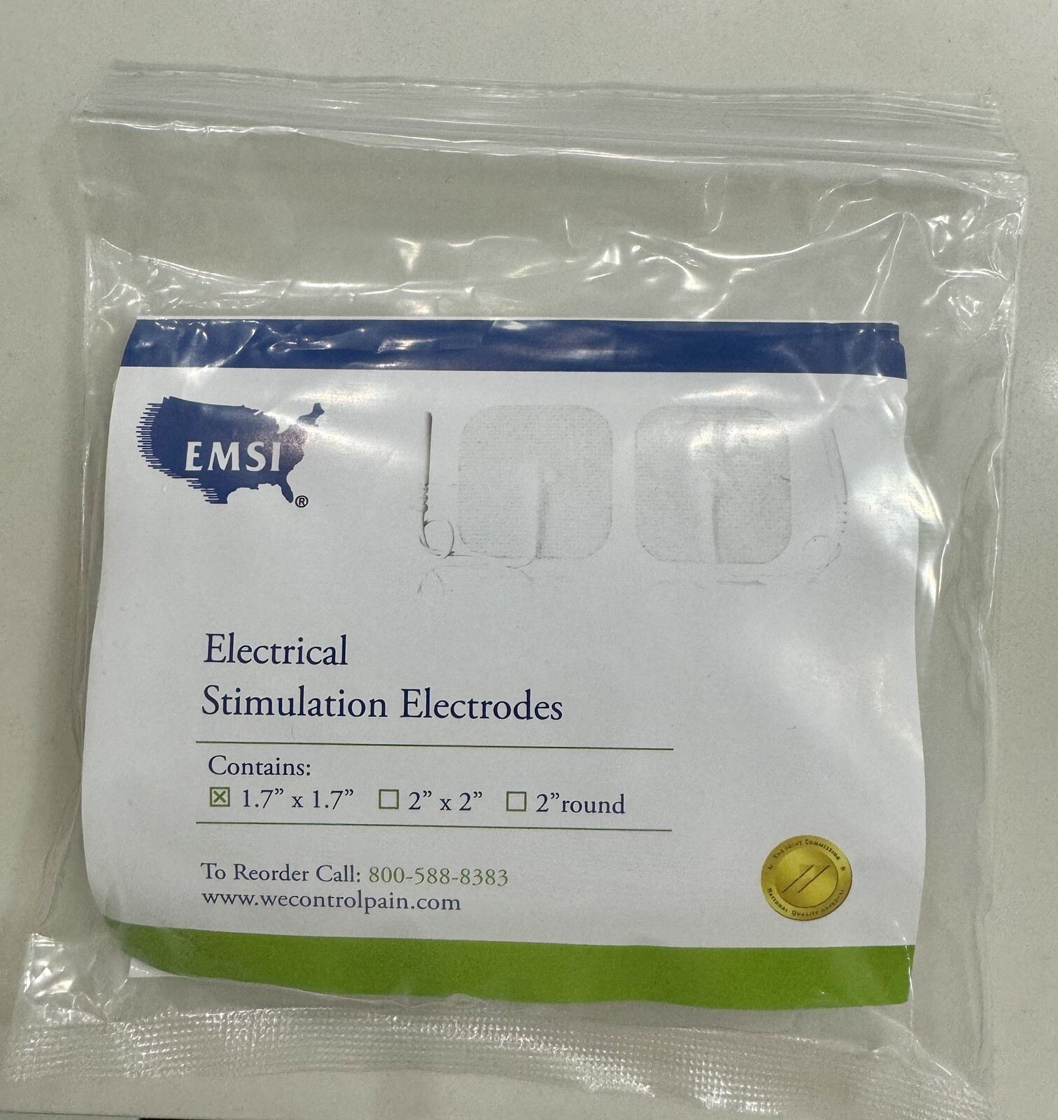 Pack Of 20 New Sealed EMSI 1.7"x 1.7" Electrical tens Stimulation Electrodes NEW