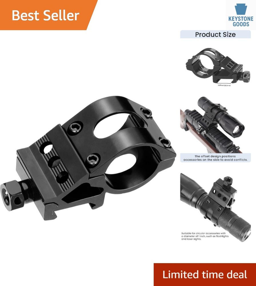 Lightweight Anodized Aluminum Offset Flashlight Mount for Versatile Applications