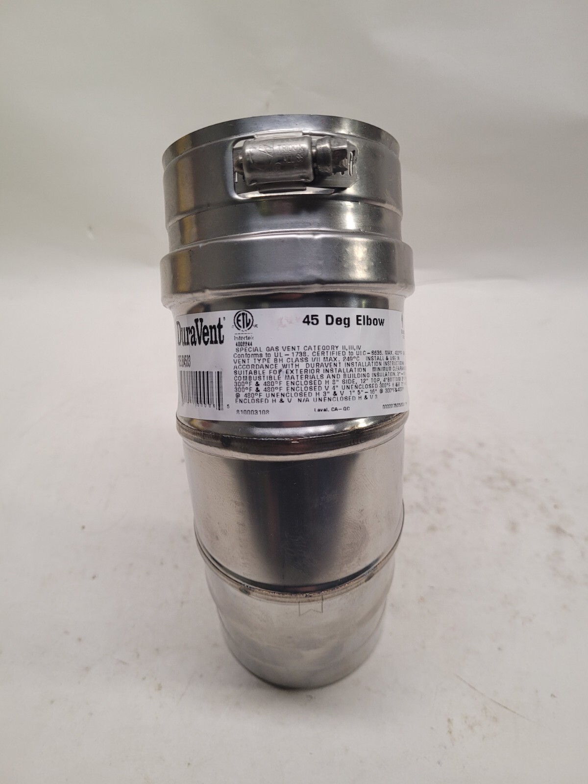 Dura Vent FSELB4503 3 in. FasNSeal 45 deg Elbow