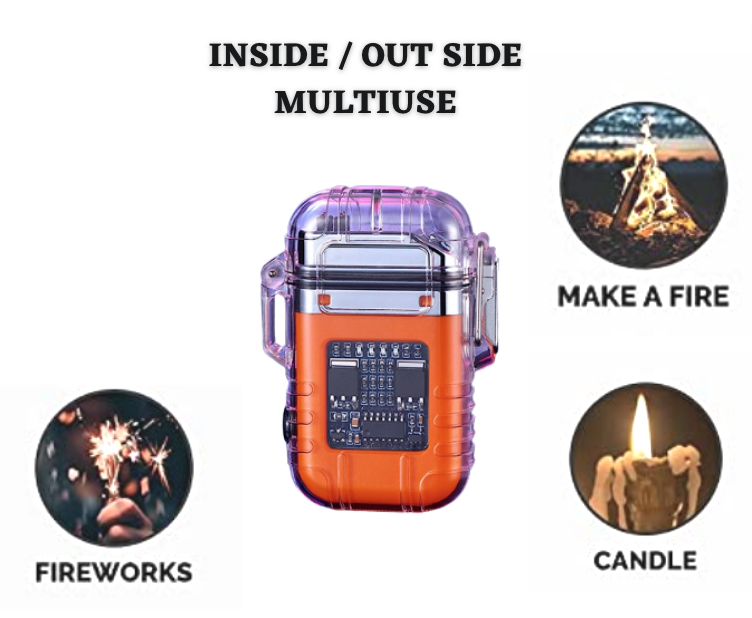 Transparent Waterproof Plasma Arc electric lighter Rechargeable Windproof new