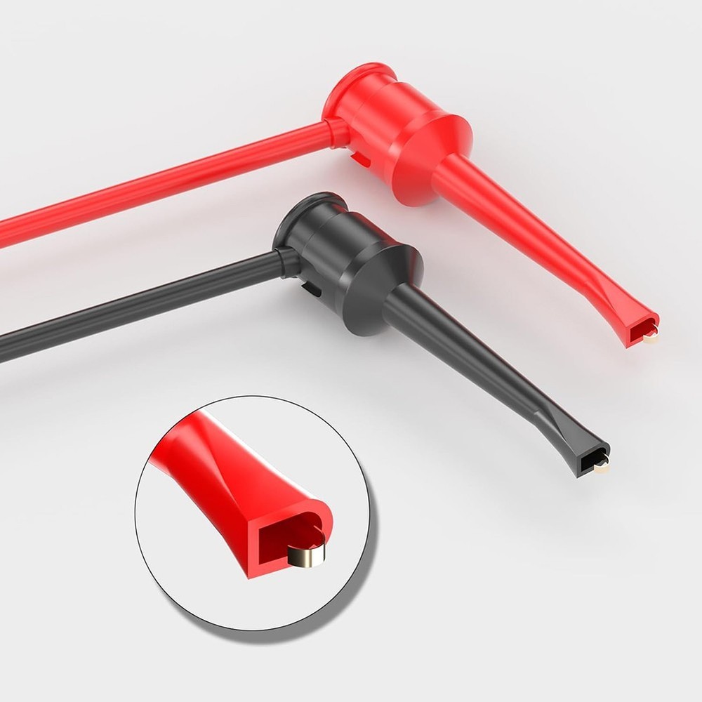 Flexible For Multimeter Testing Cables with Copper Hooks and Sockets 2PCs