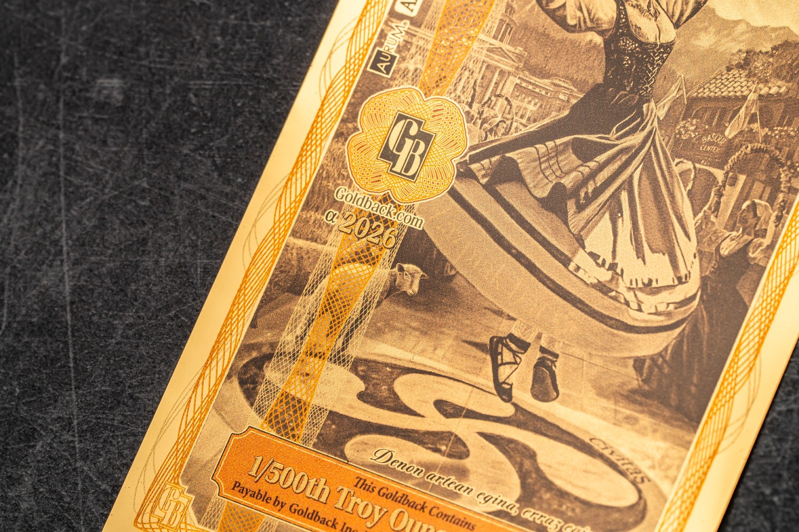 2026 - 2 IDAHO Goldback Aurum Gold Foil Note 1/500 oz 24kt .999 Fine PRESALE