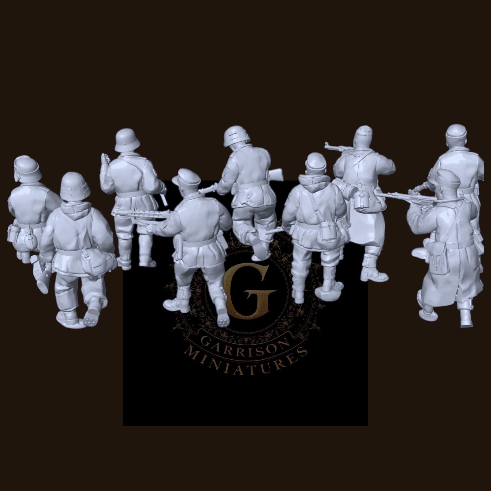 WW2 UNPAINTED German SS Charlemagne Squad 28mm or 20mm ideal Bolt Action etc