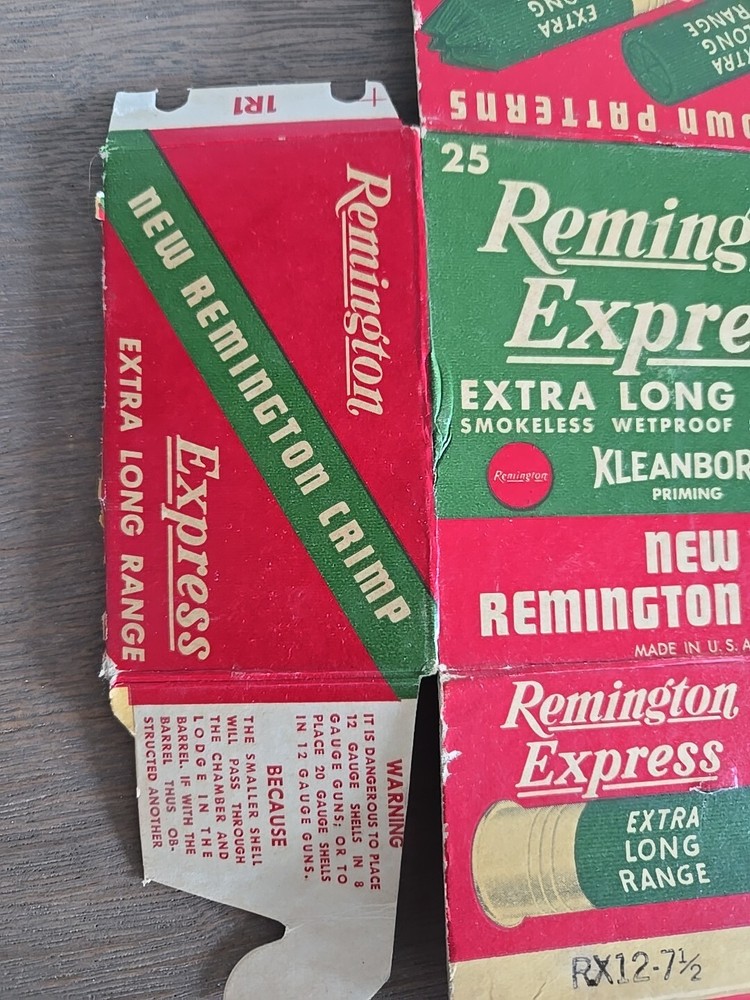 VTG Remington Express Extra Long Range 12GA Shells Empty Ammo Box Ships Flat
