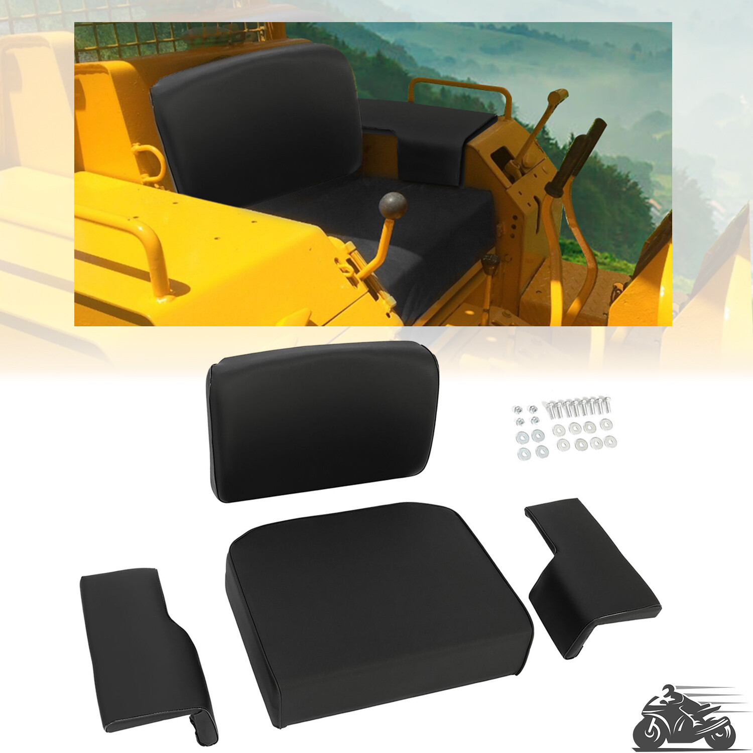 Seat Set For John Deere Crawler Dozer 350 350B 350C 450 450B 450C 550 Cushion
