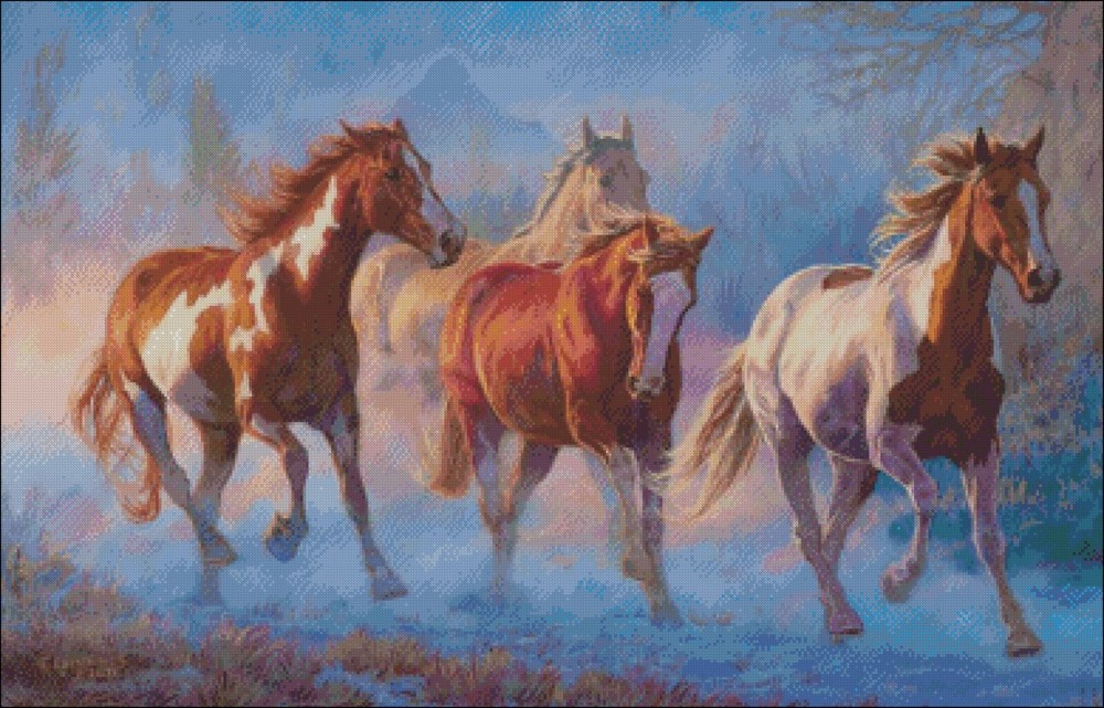 Twilight - DIY Chart Counted Cross Stitch Pattern Needlework DMC Colors 14 ct