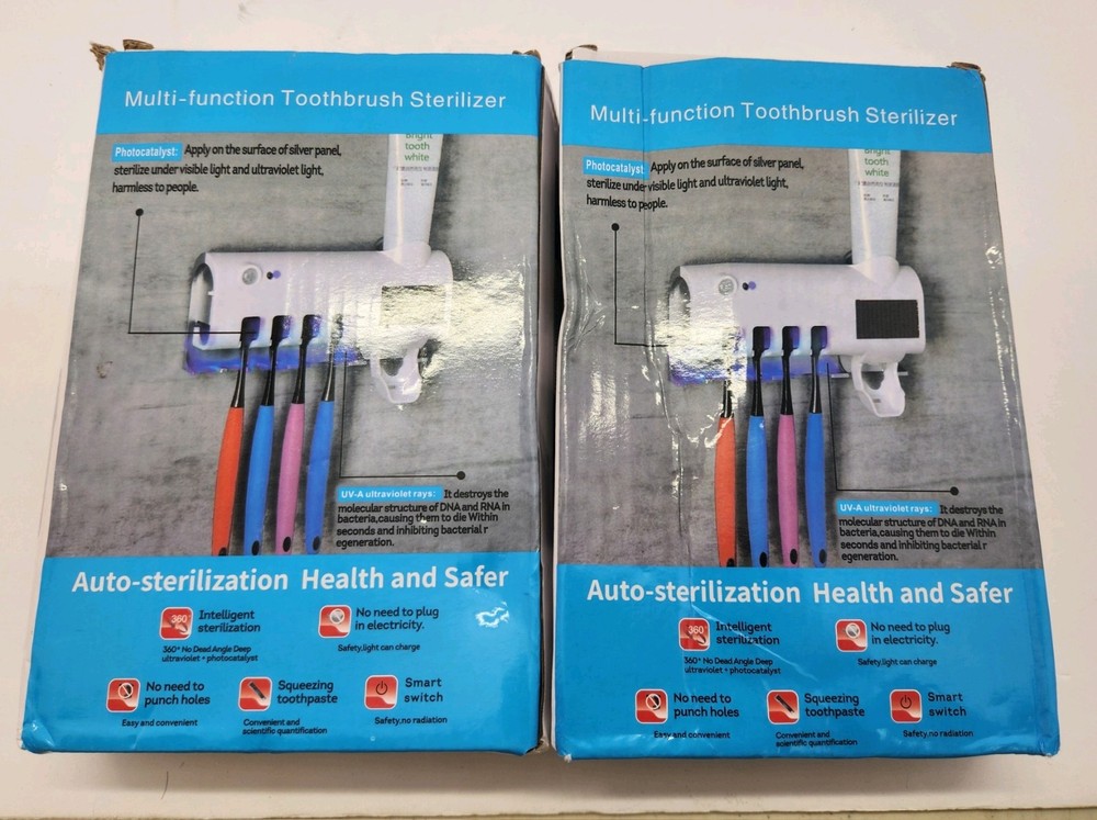 2X Multi-Function Tooth Paste & Brush Intelligent Ultraviolet Auto-Sterilizer