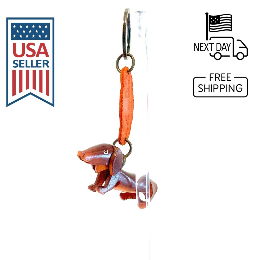 Dachshund Handmade Leather Keyring