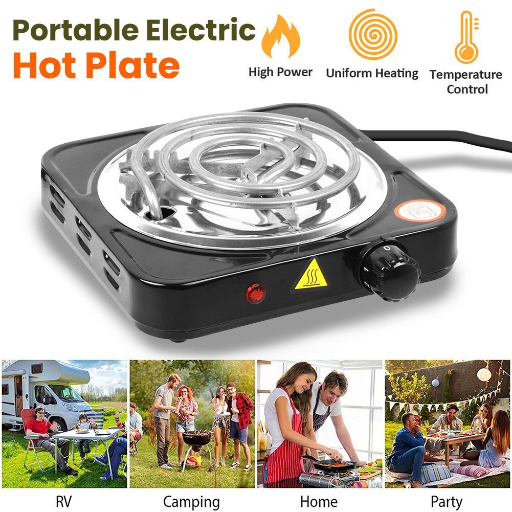 1000W Single Electric Stove Burner Travel Compact Small Hot Plate Dorm Portable