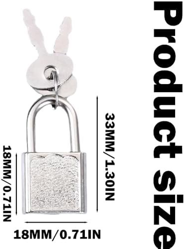 10Pcs Mini Cute Diary Padlock, Tiny Luggage Lock with Keys, Small Silver