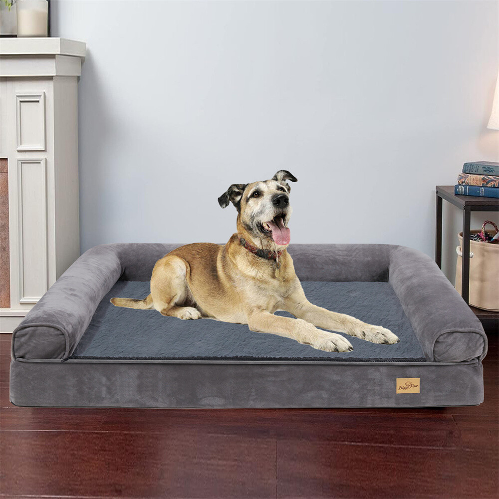 XXL Orthopedic Dog Bed Bolster Extra Large Dogs  Foam Sofa with Removable Cover
