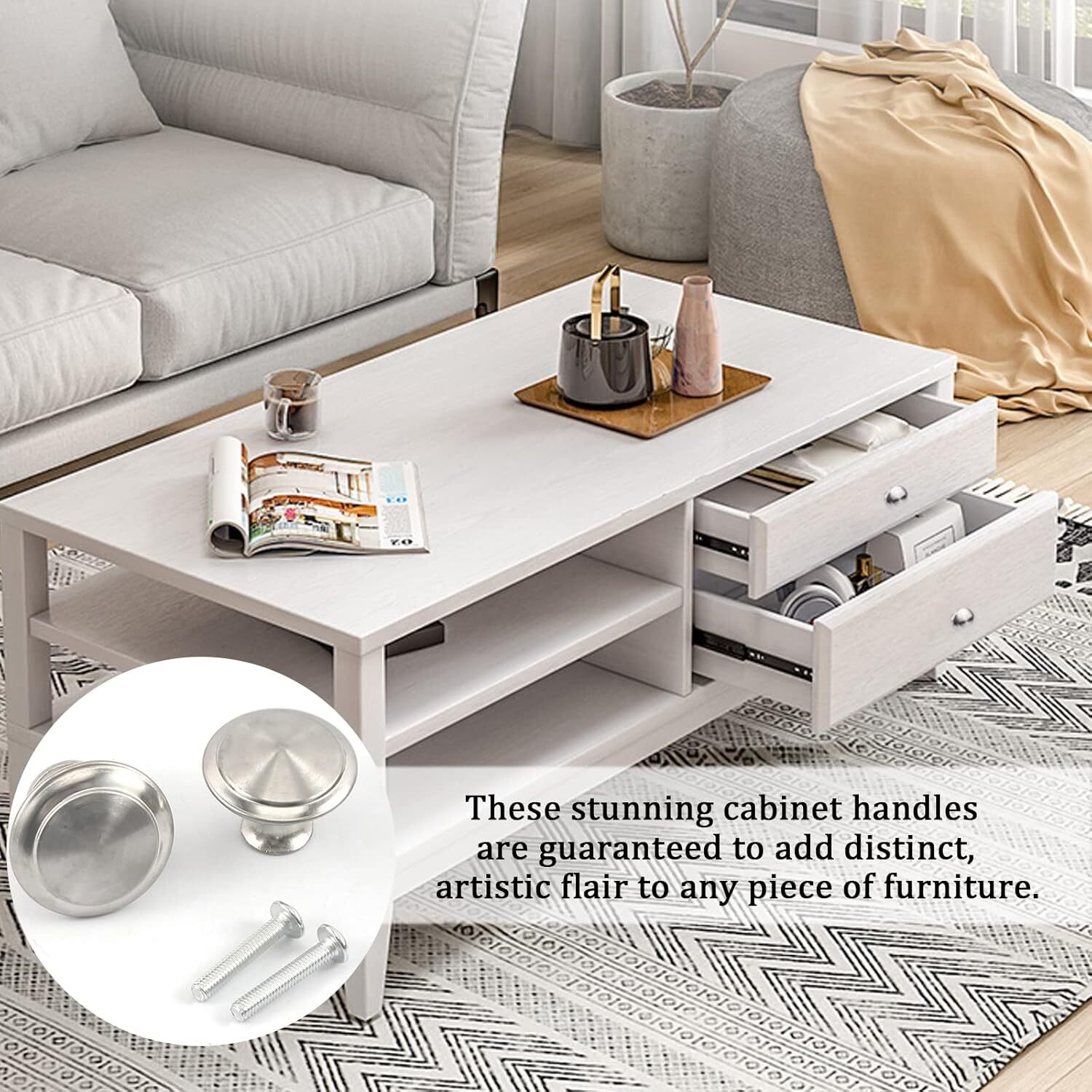 Brushed Nickel Kitchen Cabinet Door Knobs Dresser Drawer Round Pull Handles Lot