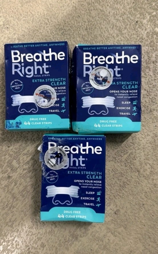 158 BREATHE RIGHT NASAL STRIPS EXTRA STRENGTH~SENSITIVE SKIN~3 X 44 CT BOXS 2029