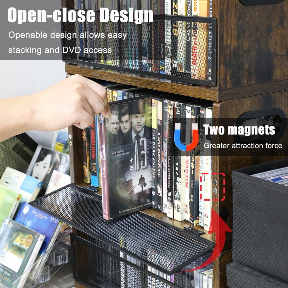 /Blu ray Storage Rack, Shelf Holds Up To 28 Cases, Stackable Tower also Used ...