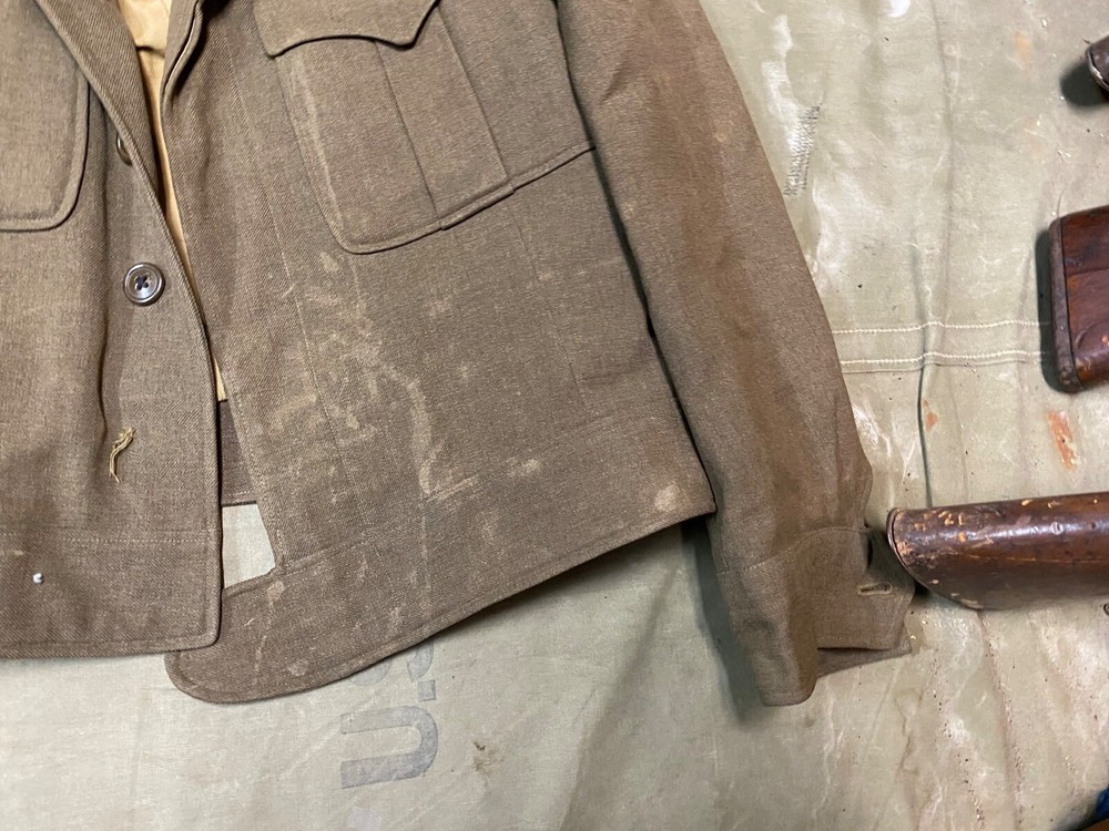 ORIGINAL WWII US ARMY EM NCO M1944 CLASS A IKE JACKET- SMALL SHORT 38S