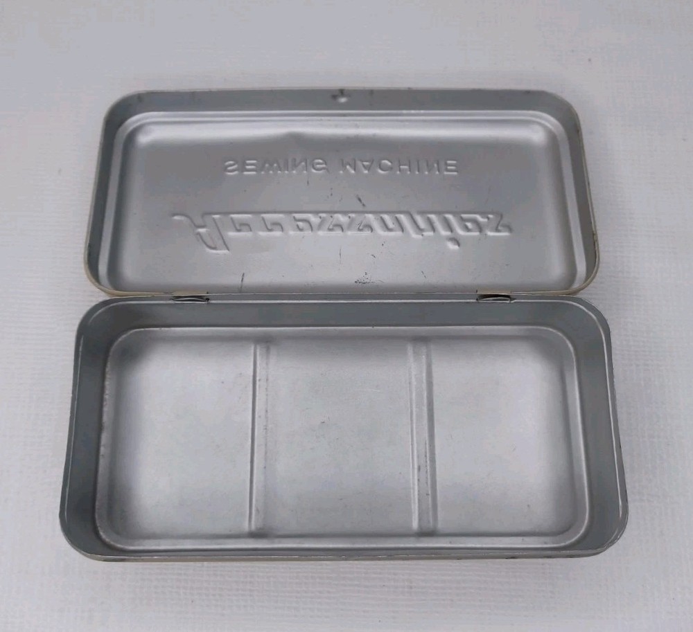 Vintage Sewing Machine Accessories Empty Tin Box