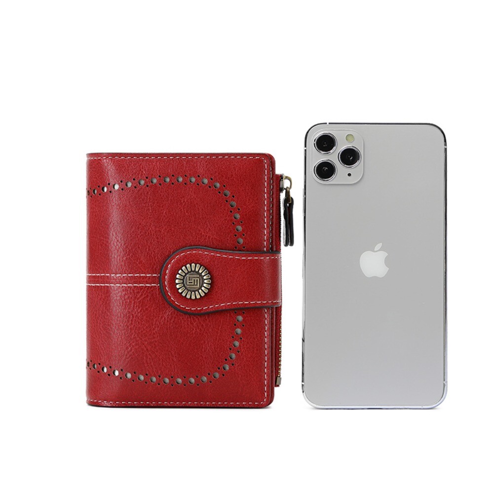 Women Small Leather RFID Blocking Wallet Mini Bifold Purse