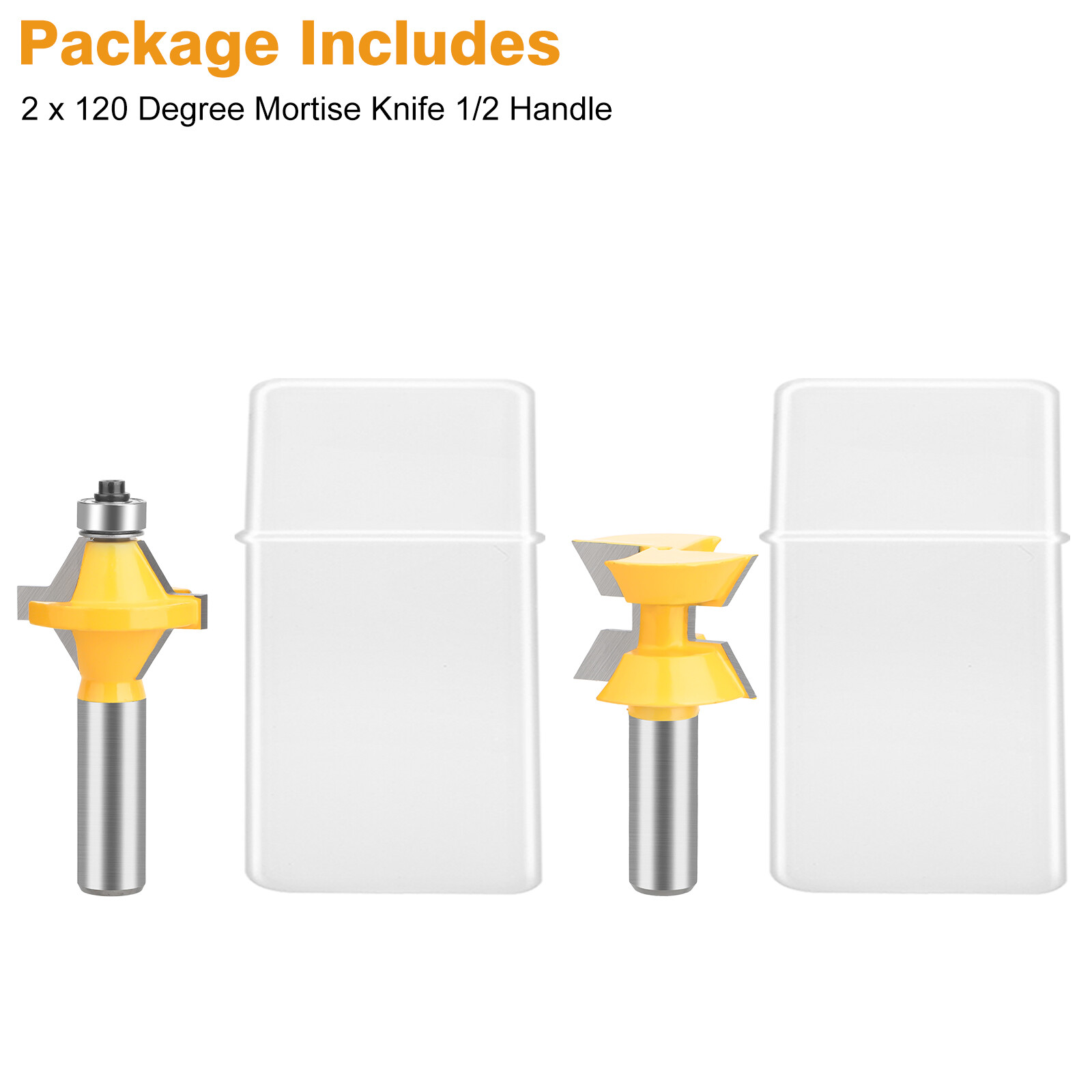 1/2" Shank 120° Tenon Joint Router Bits Set Tongue & Groove Woodworking Cutter