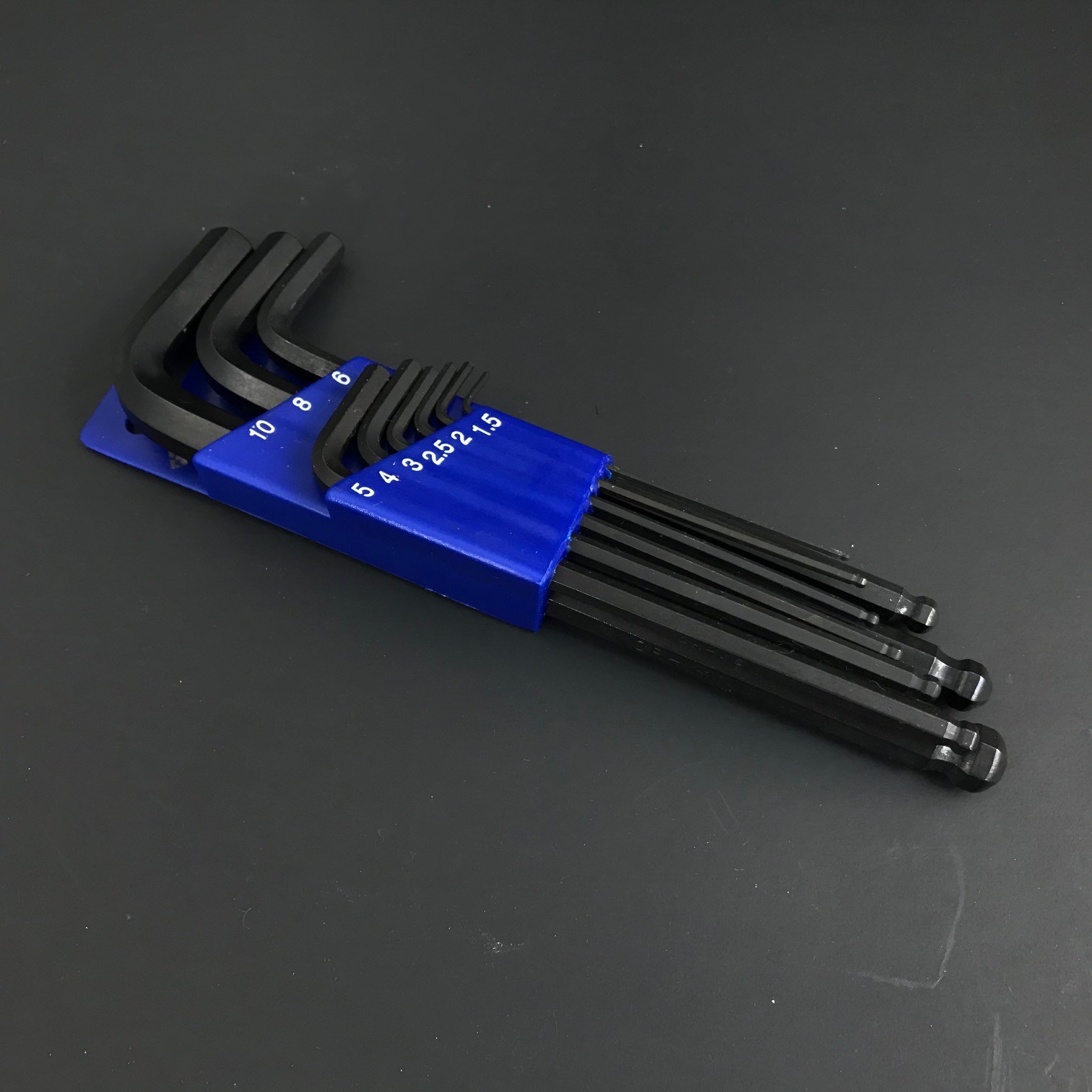 METRIC 9 pieces Hex Allen L Wrench Set Long Arm Ball End with tool holder New