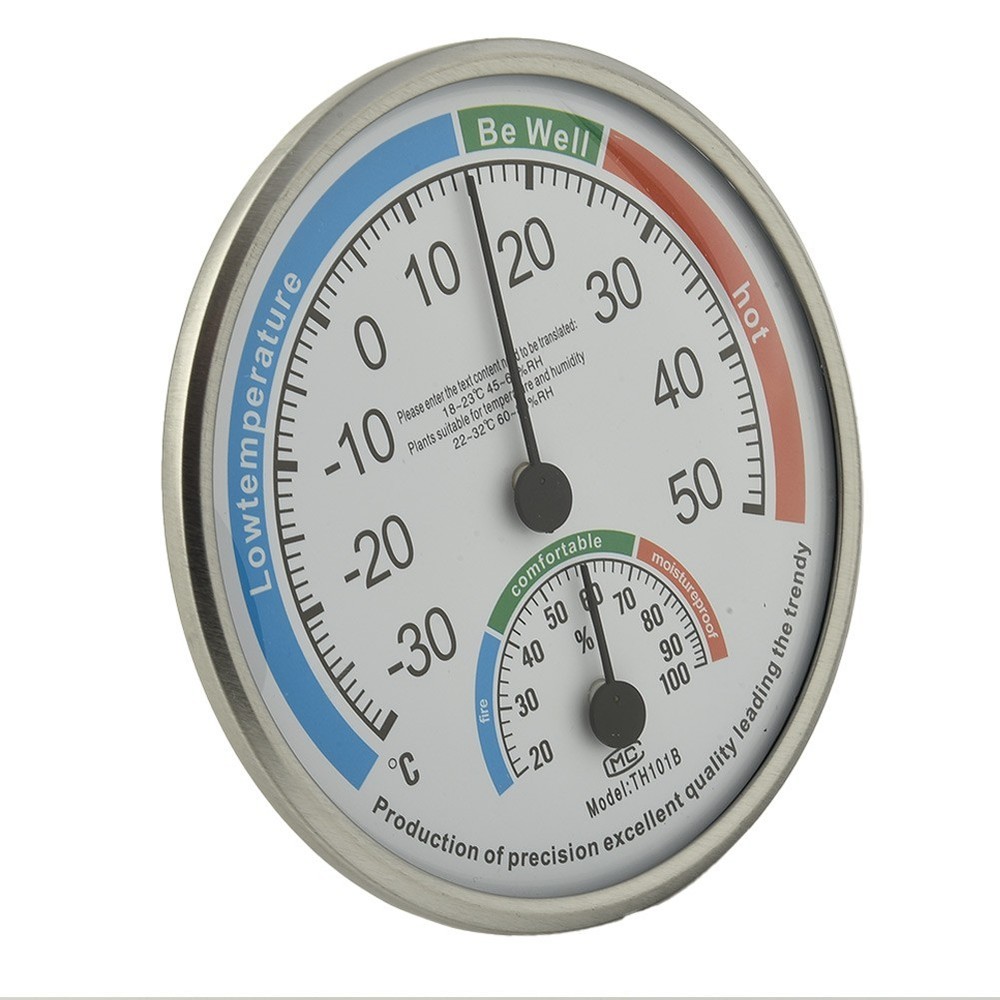 Hygrometer Thermometer ABS Range: 20-Diameter 13cm Classroom