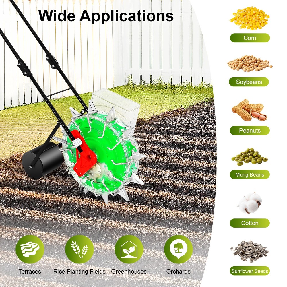 Hand-push Roller Seeder Peanut Corn Fertilizer Applicator Manual Seeding Tool US