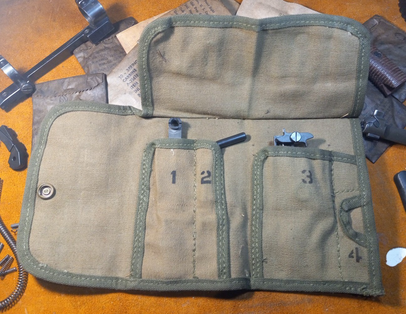 M1 Carbine Bolt Tool Kit with USGI M12 Tool Roll