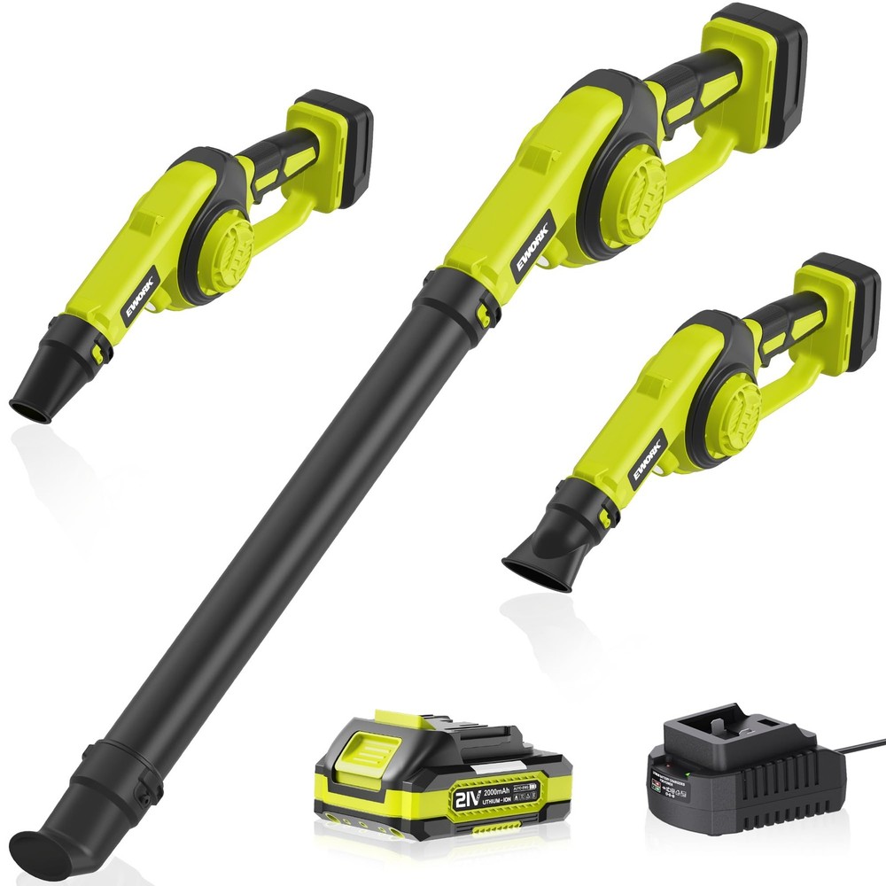 EWORK Small Leaf Blower Cordless 21V Mini Leaf Blower 200 MPH with Battery an...