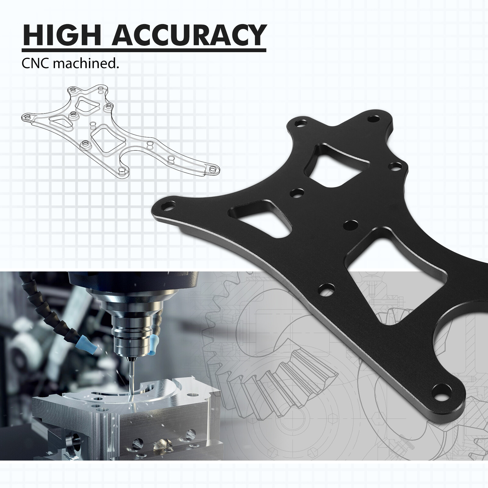 Billet LS Truck Factory Location Alternator Power Steering Bracket For LQ4 LQ9