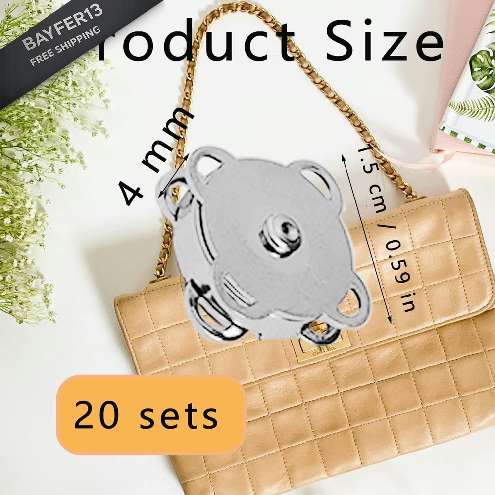 20 Sets Snaps Buttons, Plum Sewing Snap Closures Silver