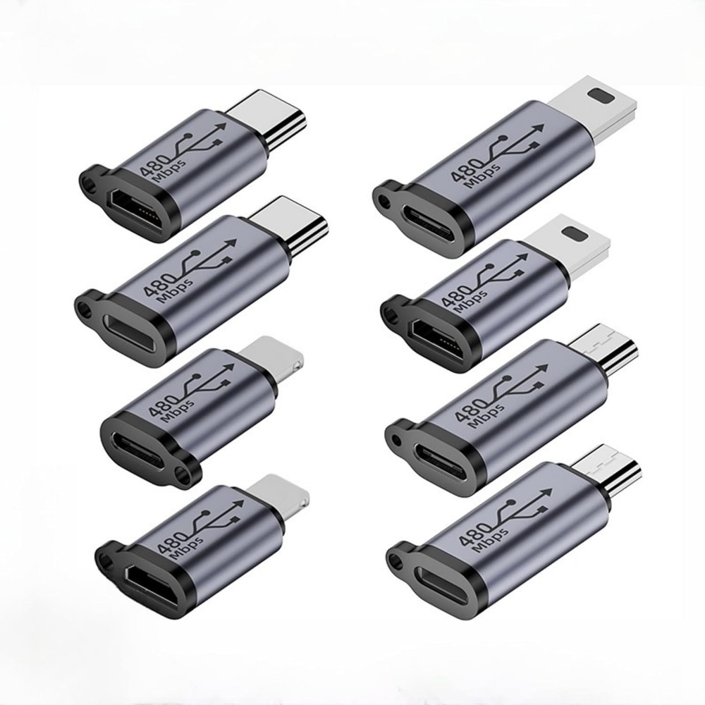 8Pack USB Adapter Kit,USB C/Lighting to Micro USB, Type C/Micro US-B to Light...