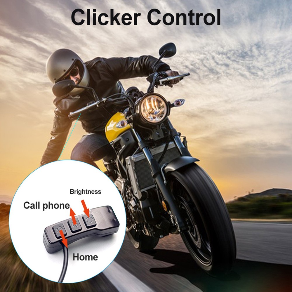 5.5" Motorcycle GPS Navigation Touch Screen Wireless CarPlay Android Auto Cam