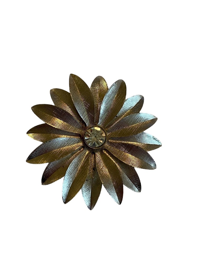 Vintage Silver Tone Flower Pin