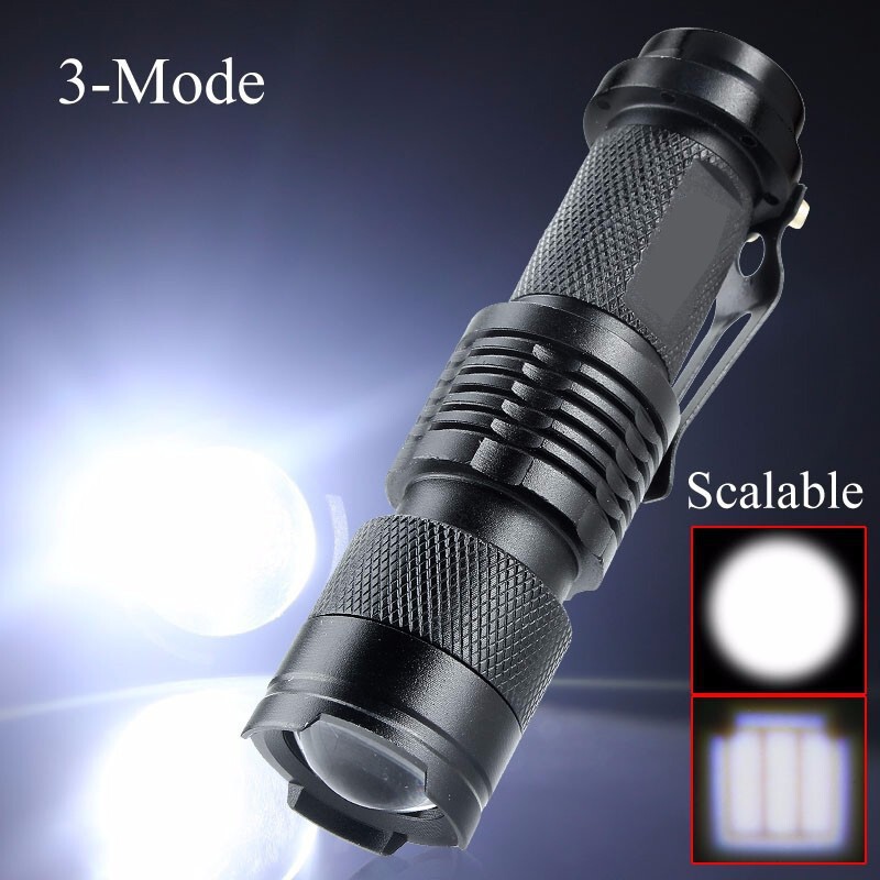 6PCS Mini LED Flashlight Torch Adjustable Focus Zoom Light Lamp