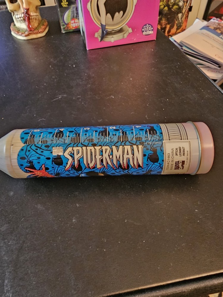 SPIDER-MAN Metal Pencil Case with Sharpener - 2001 Marvel Comics