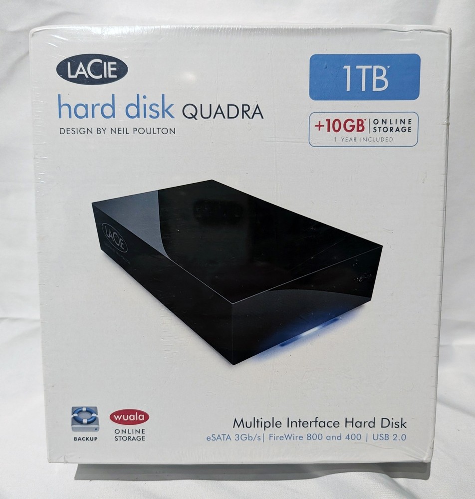 Lacie Quadra 1TB Multiple Interface External Hard Drive - NEW