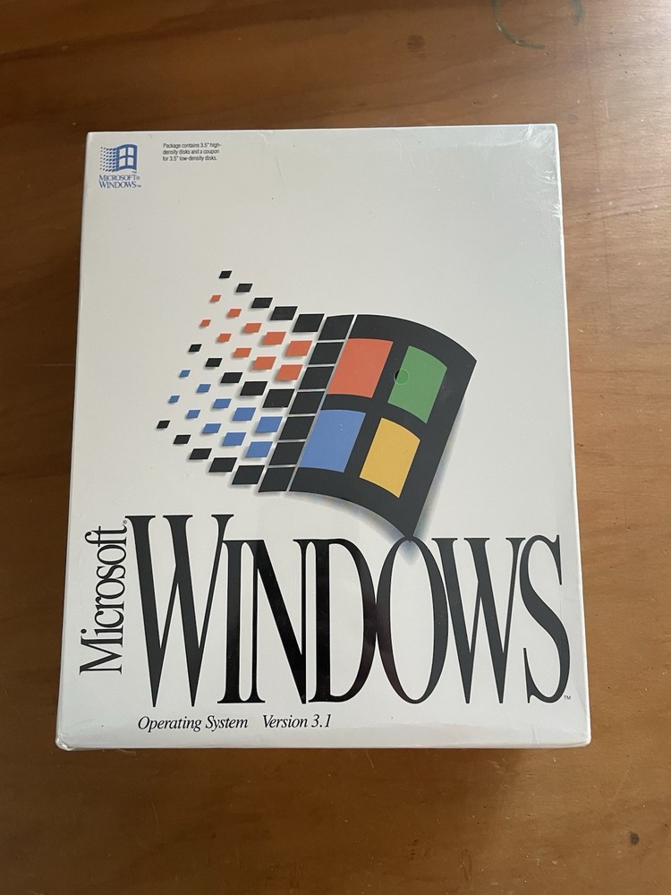 Microsoft Windows 3.1 Retail Box Floppy 3.5" Sealed