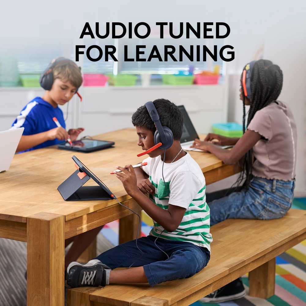 Logitech Zone Learn Wired Headsets for Learners, Comfortable and Adjustable fit