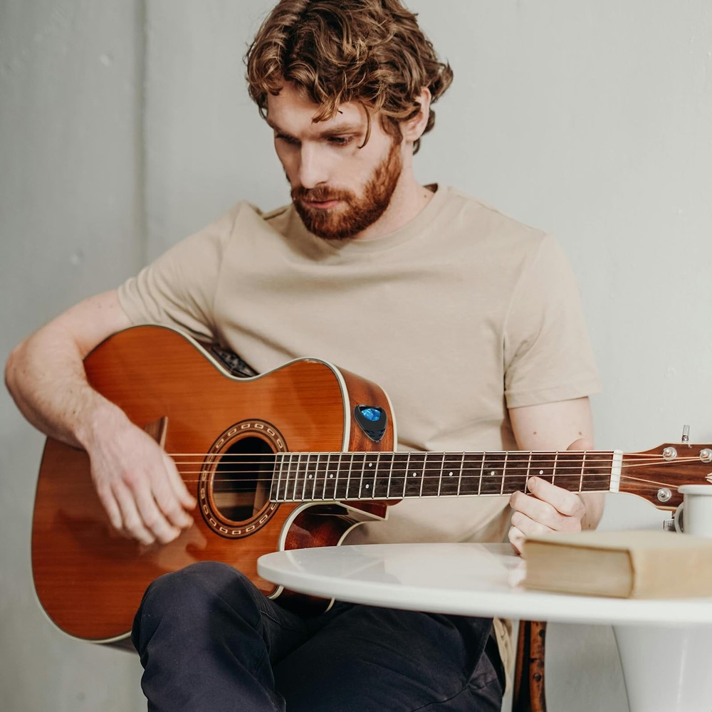 4Pack Easy Guitar Pick Holder Stick-On Plastic Guitar Pick Case w/ Adhesive Back