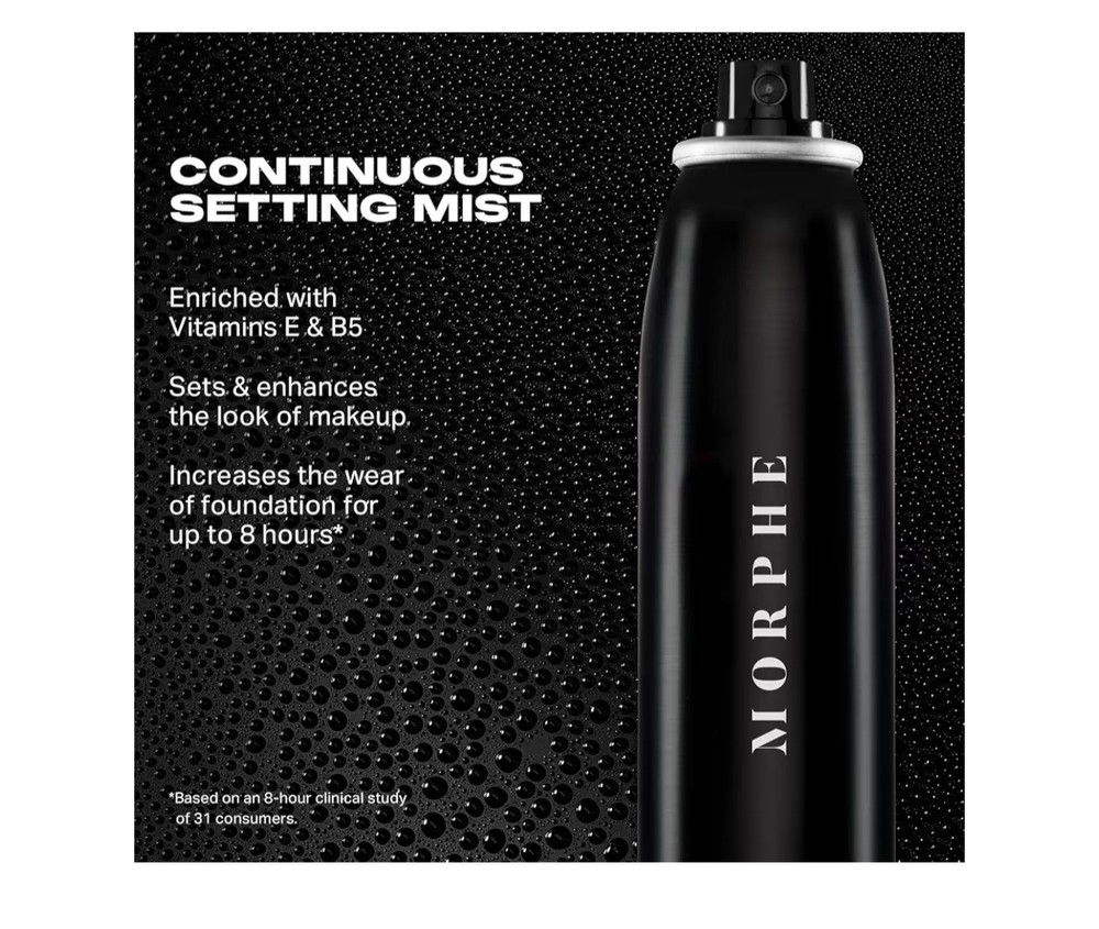 Morphe Continuous Setting Mist.Micro-Fine Makeup Setting Spray.Natural Radiant F