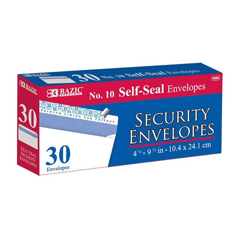 BAZIC 10 Self-Seal Security Envelope (30/Pack)