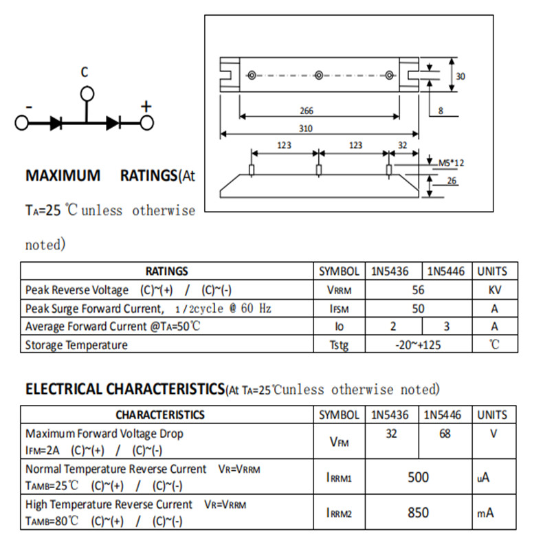 CIH VRP IN5446 8DJ high frequency machine rectifier silicon stack diode