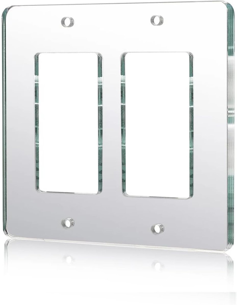 Mirror Light Switch Plates Double Rocker 4.72" X 4.72" Switch Light Cover Durabl