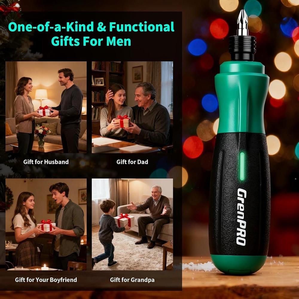 Convenient 4V Electric Screwdriver with Built-In LED & 51 Bits for Home Projects