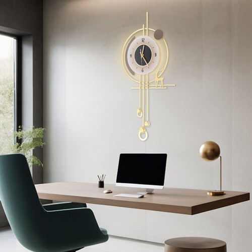 Modern Quiet Wall Clock LED Lighting Wall Clock Large Gold Decorative Wall Clock