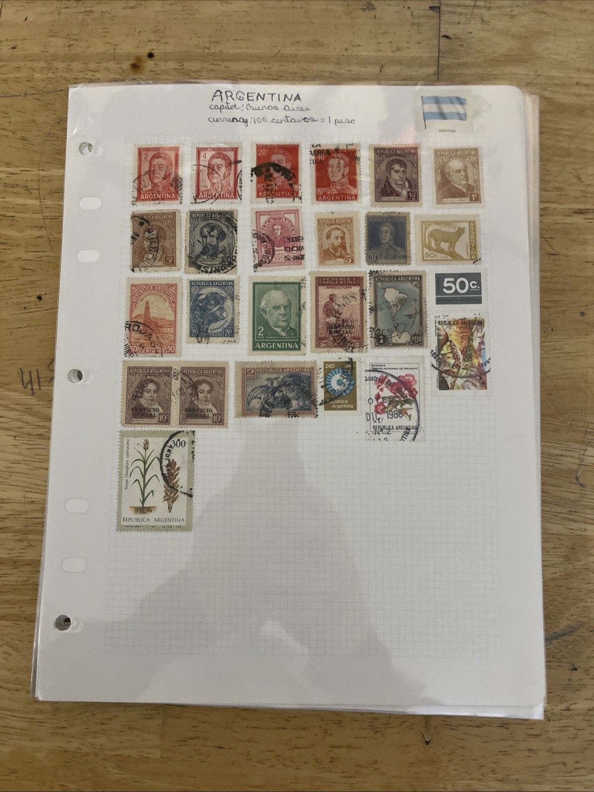 Lot of new and used stamps from all over the world. ON Paper.